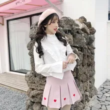 Новая мода японский сладкий Любовь плиссированные девушки юбка Мори для девушки Дикий Розовый и черный цвет Лолита стиль милый сладкий юбка для колледжа