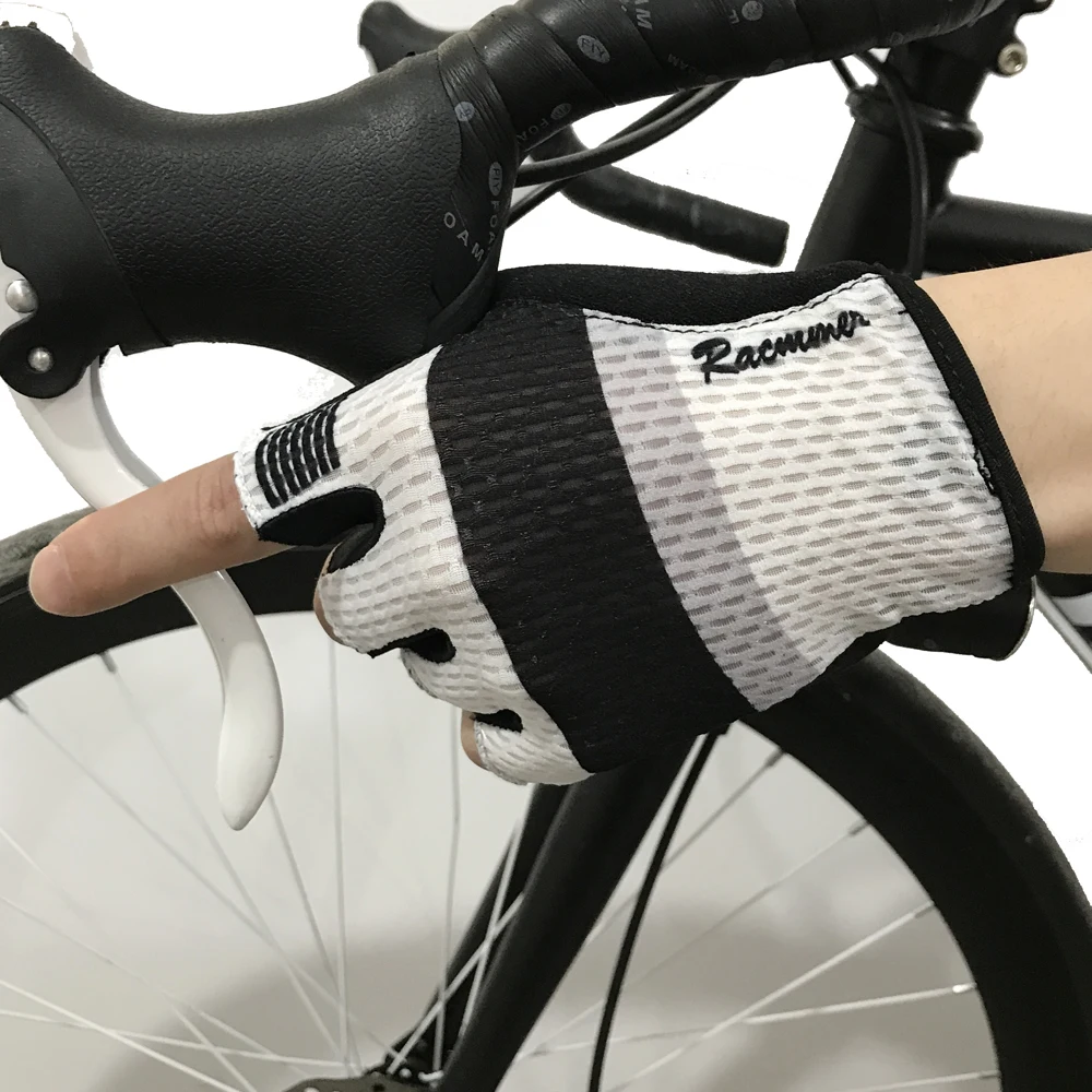 Racmmer перчатки для велосипедистов Guantes Ciclismo Нескользящие дышащие мужские и женские летние спортивные велосипедные перчатки для велоспорта на полпальца# CG-08