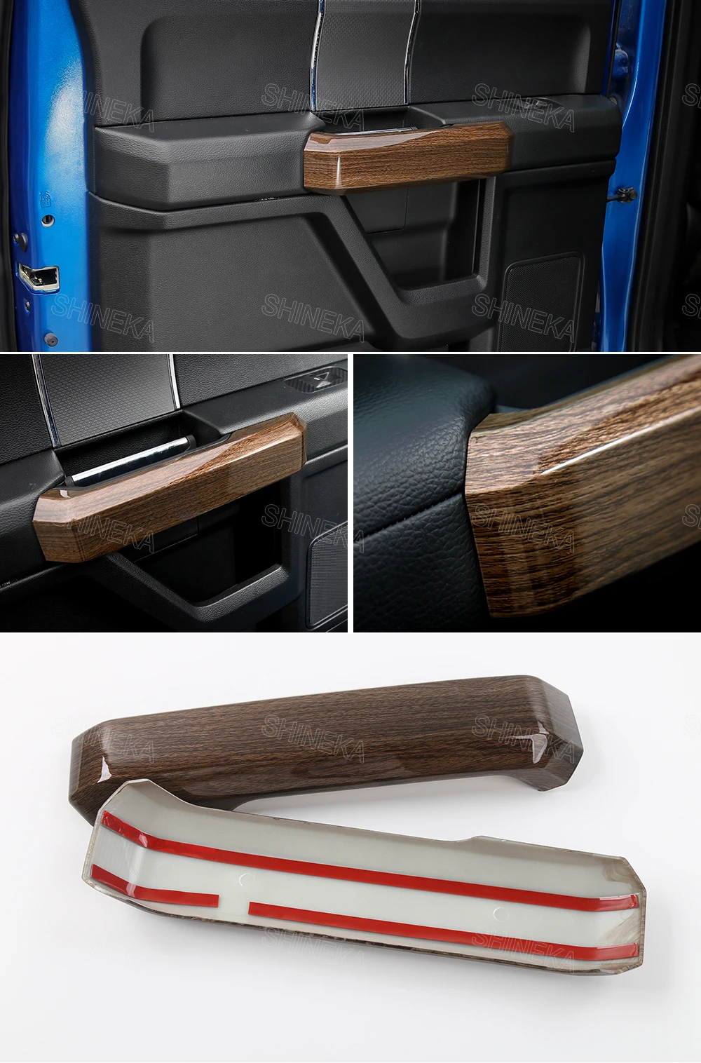 Estilo do Carro Maçaneta da Porta Kit para Ford 2020 + Alta Shineka Interior Capa Guarnição Tira Adesivo F150 Qualidade Frete Grátis Abs 7 stickers for