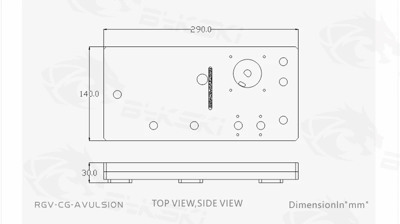 BYKSKI акриловые водного решение подходит Пума авульсия, 12 v 4pin цветная(RGB), 5 V 3PIN полосы пропускания света, резервуар для воды RGV-CG-AVULSION