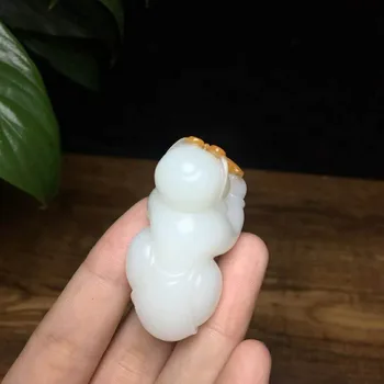 

J03#Hetian jade sheep white jade lucky boy pendant, jade warm and delicate