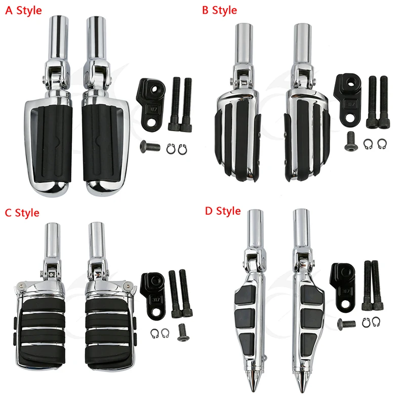 4 Style Male Mount Stiletto Foot Pegs Footrests Fit For Harley Slim FLS 12 17 FLSTSB 08 11-in ...