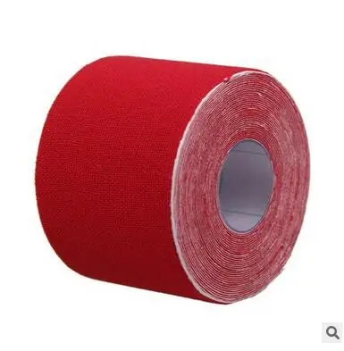 5 см* 5 м кинезиологическая лента эластичная рулонная повязка для мышц хлопок эластичный клей деформация травм мышечная наклейка для тенниса баскетбола - Цвет: Красный