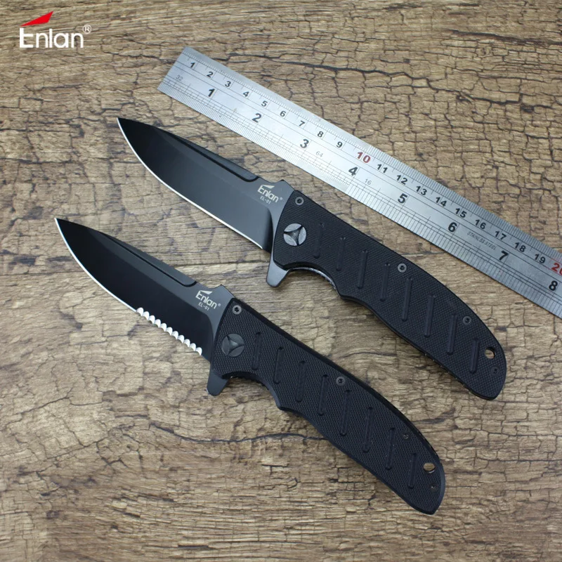 Enlan EL-01B 8Cr13Mov черное лезвие G10 ручка складной нож Открытый Кемпинг Охота Bushcraft выживания EDC карманные ножи EL-01BA