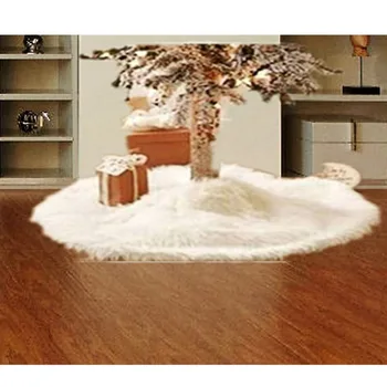 

Chrimas Decoration 78/90/122cm Christmas Plush Tree Skirt Pure white long hair Christmas Tree Skirt Chrimas Tree Decoration