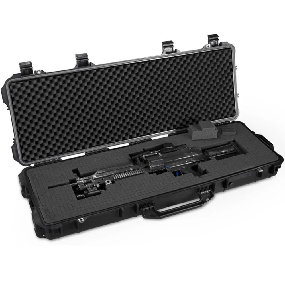 Длинный защитный чехол для пистолета водонепроницаемый ящик для инструментов чемодан ударопрочный ящик для инструментов с предварительно вырезанной пеной
