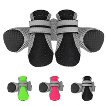 

4Pcs/Set Dog Shoes Reflective Pet Booties Socks for Small Dogs Cats Puppy ChiHuaHua Anti-Slip Footwear Indoor Walking Shoe