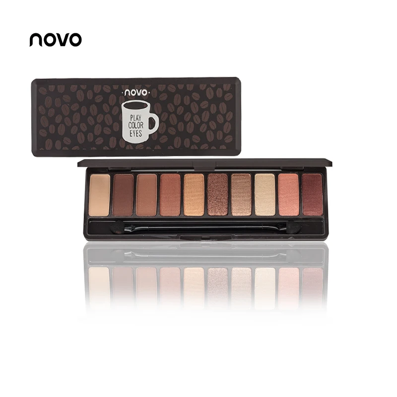 NOVO Fashion 10 цветов, палитра теней для век, блестящие матовые тени для век, пигмент, палитра для макияжа, корейская косметика, набор для макияжа