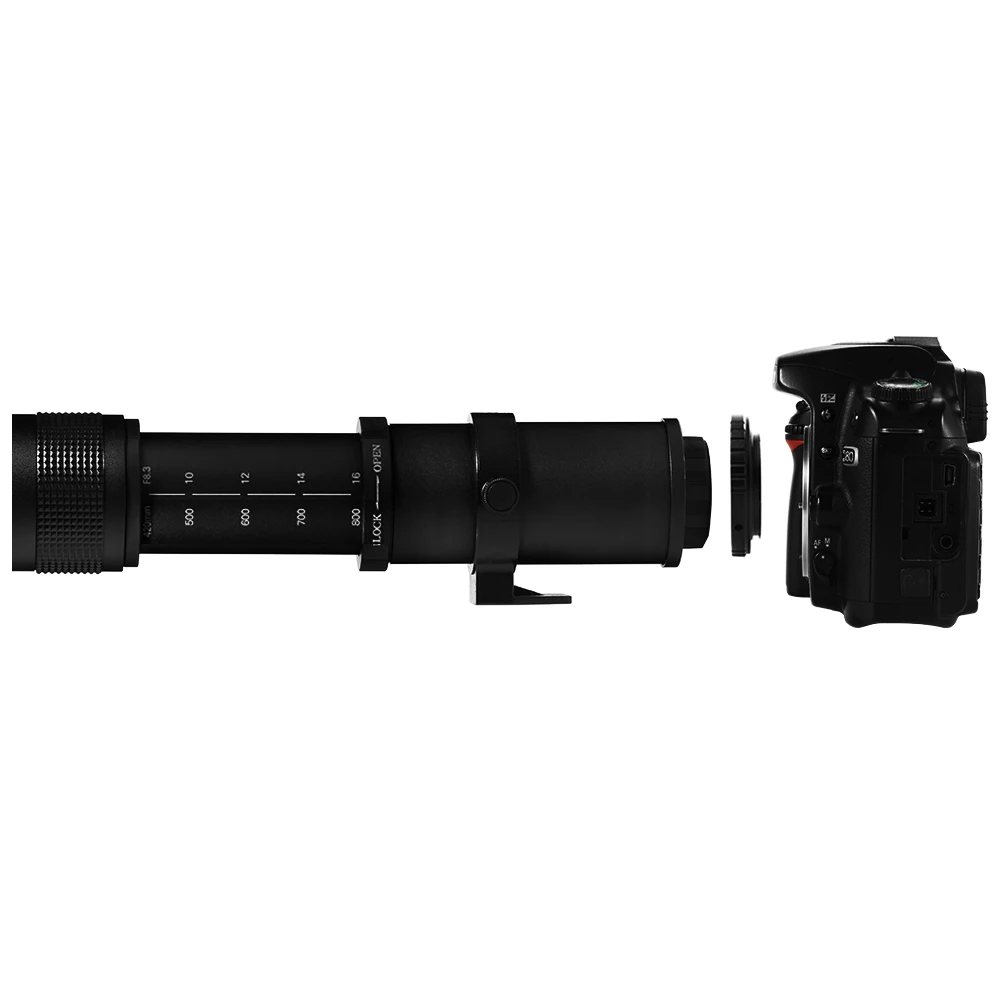 Ручной зум объектив Lightdow 420 800 мм F/8 3 16 Super Telephoto + кольцо адаптер T2 для Canon EOS DSLR Camera EF
