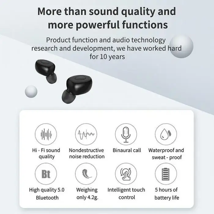 Беспроводные Bluetooth 5,0 стерео наушники водонепроницаемые наушники с микрофоном для iPhone samsung huawei UY8