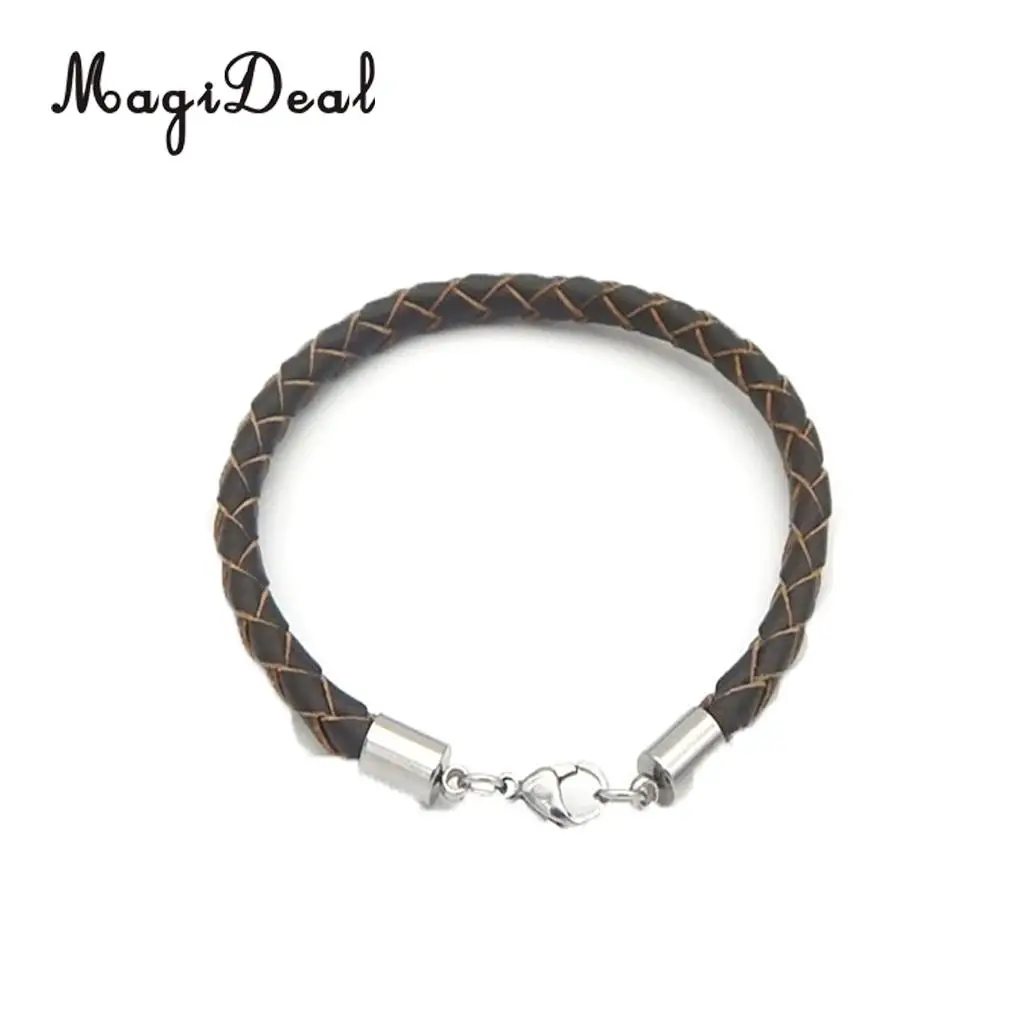 MagiDeal 13 Pieces Silver Stainless Steel Barrel Bead Leather Cord Ends Caps Jewelry Finding Clasp Making Craft