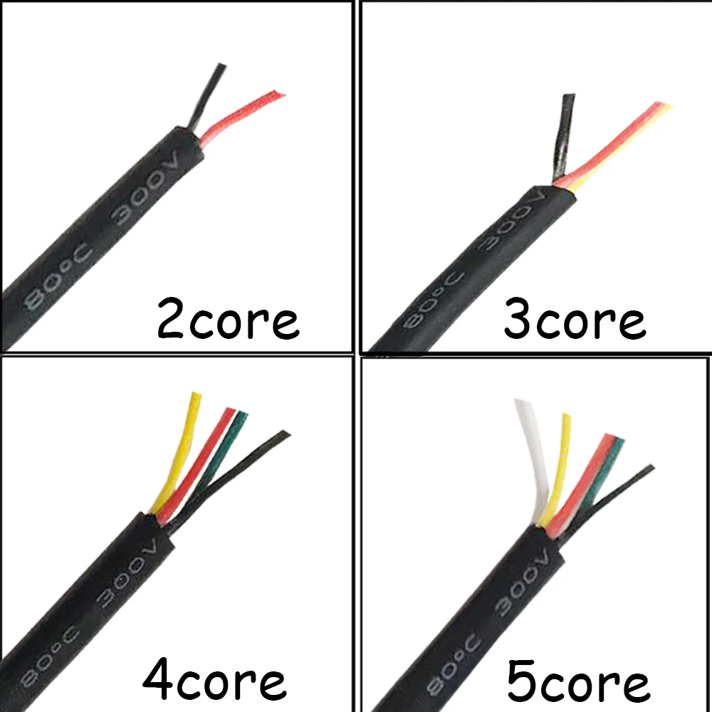 Оловянный бескислородный медный кабель обшитый провод 26AWG 28AWG 2 ядра 3 ядра 4 ядра 5 6 7 8 9 10 ядро провод управления сигналом питания