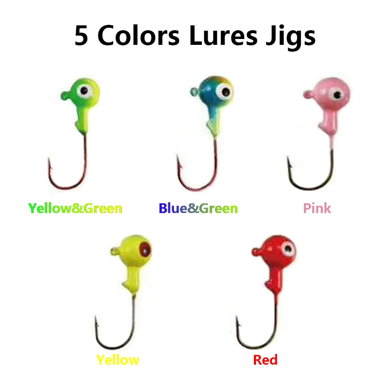 

50pcs/set High Carbon Steel Fishing Hooks, 1.75/3.5/7g Crank Jigs Head for Soft Bait Lures Fish Hook Lead Set