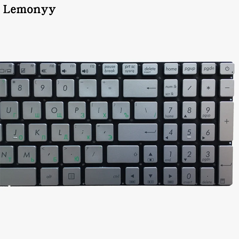 Русский Клавиатура для ноутбука сребристого цвета для ASUS n551 n551j n551jb n551jk n551jm n551jq G551 G551J G551JK G551JM G551JW G551JX no backlit