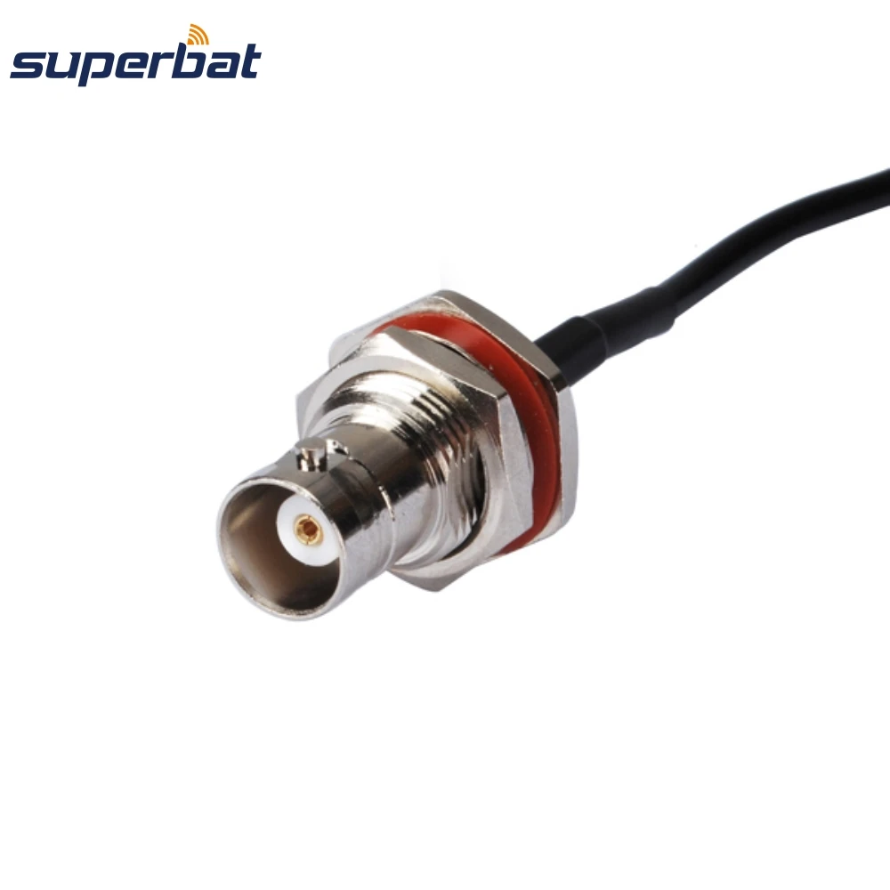 

BNC female bulkhead O-ring straight to exposed end Connector pigtail cable RG316 40cm