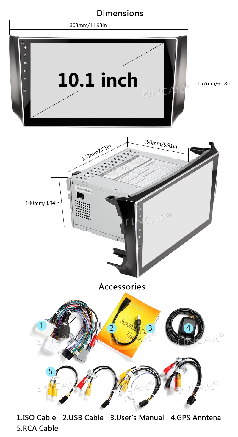 Top Wireless Camera Included!Eincar Android 7.1 Stereo Radio for Nissan Support GPS Navigation Bluetooth Autoradio WIFI 1080P Video 9