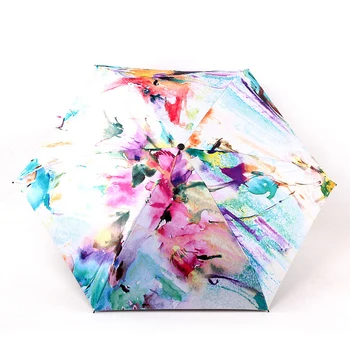 

Retro Pattern Pocket Umbrella Folding Ladies Small Five Folding Sun Umbrella Prevent UV Rainproof Mini Pocket Umbrellas