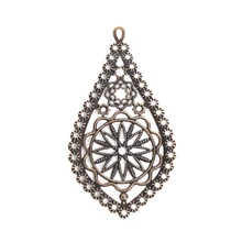 DoreenBeads сплав цинка украшения капля с бронзовой филигранью под старину ювелирных изделий 78 мм(3 1/") x 42 мм(1 5/8"), 4 шт
