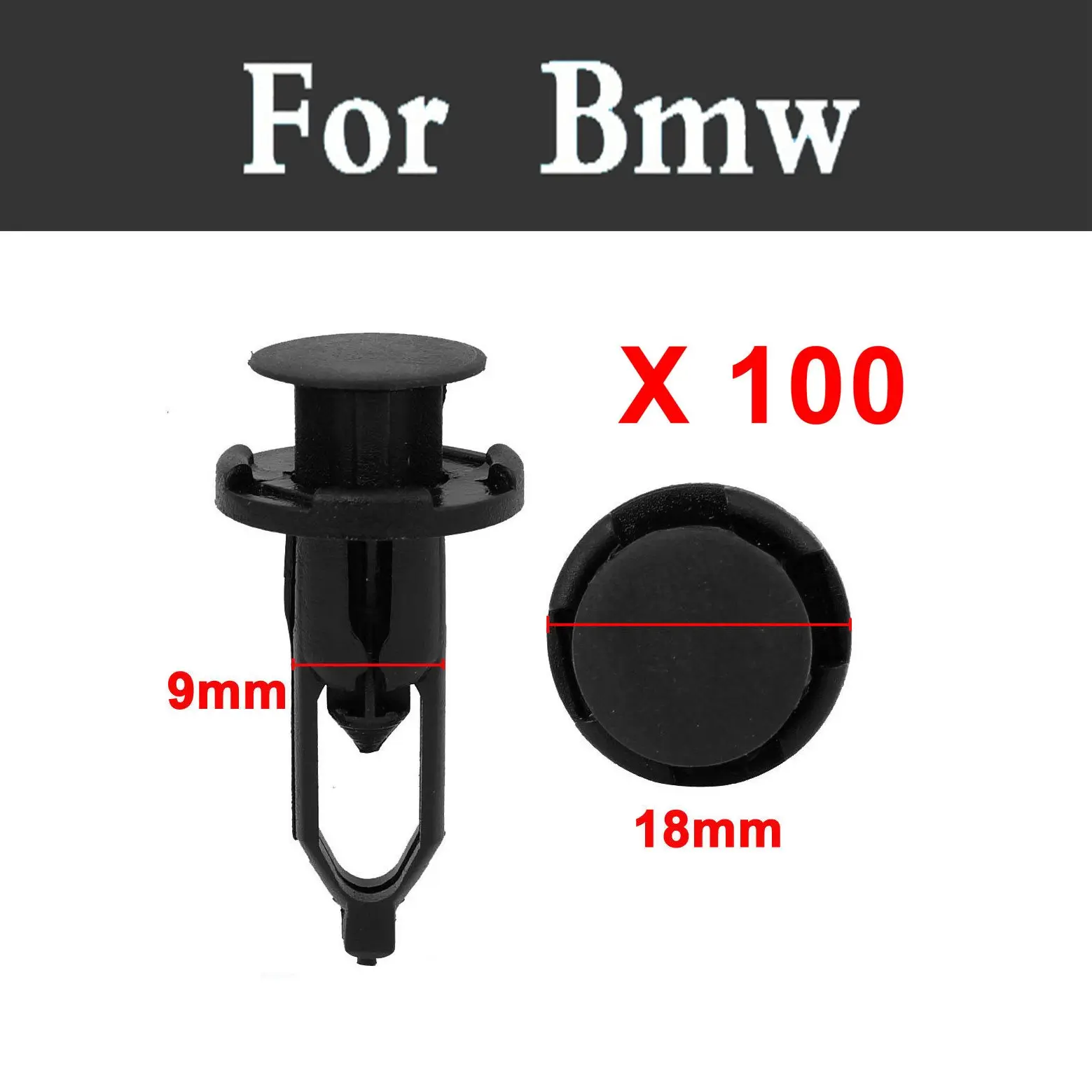 Best New Auto 100Pcs Black Plastic Rivets Retainer Clip Car Styling Bumper Fender For Bmw E90 E60 E46 E36 F30 F10 F20 Gt X1 X3 X5 X6