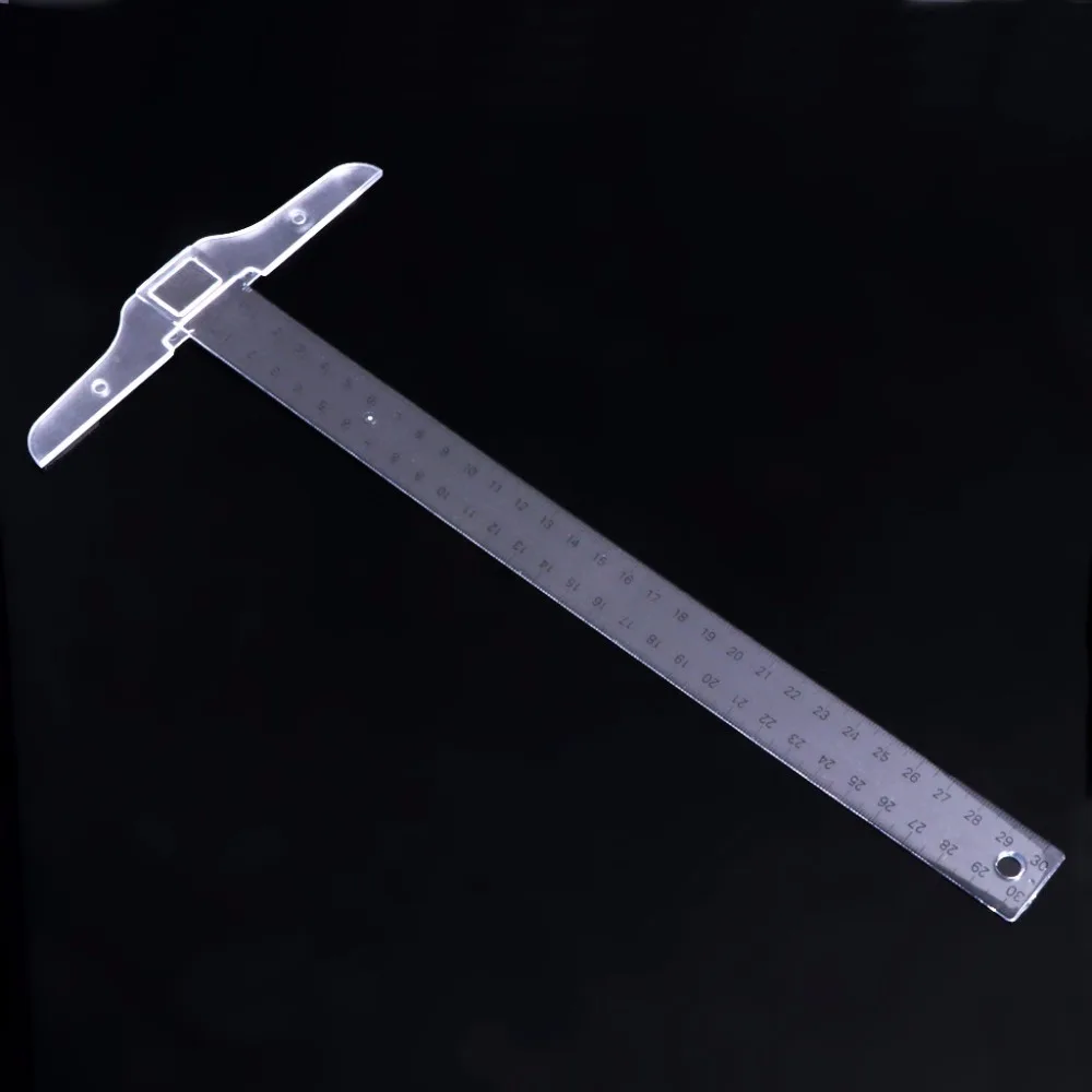 

30cm 12'' Plastic Metric T Square Double Side Ruler Tool Measurement Measuring