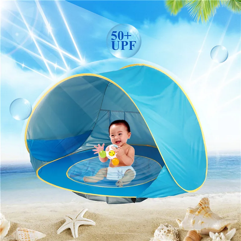 Портативный детский пляжный тент для игр, построенный на открытом воздухе, детский плавательный бассейн, игровой домик, палатка, Игрушки для маленьких детей