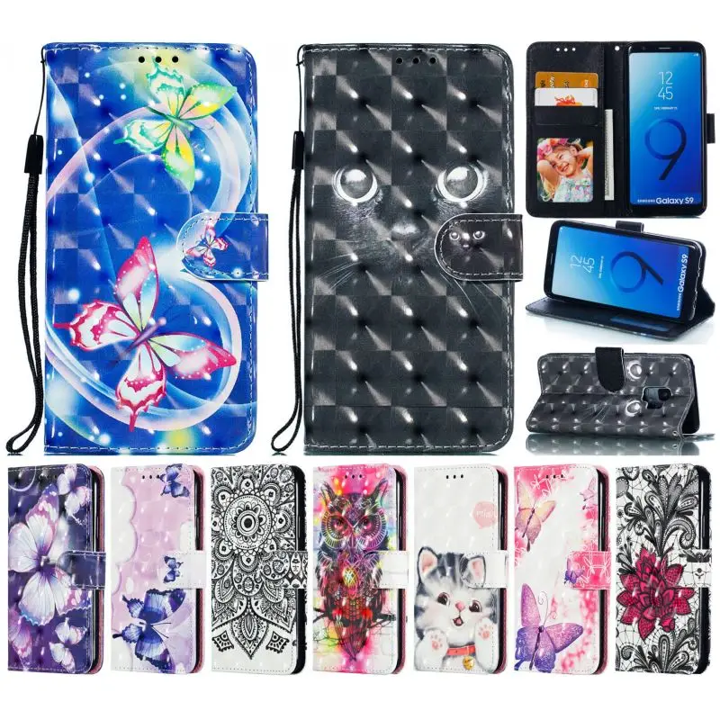 

For Fundas Samsung Galaxy S10 Lite S9 j4 j6 A6 A6S A8 Plus A9 j2 Pro 2018 Core Note9 Case Leather Book Flip Wallet Cover P02Z