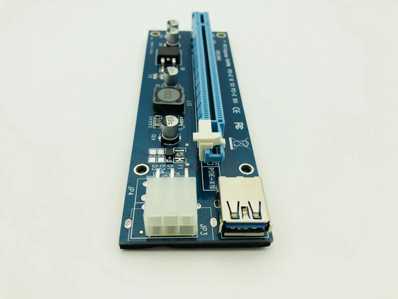 Супер стабильный VER006C PCIE Riser PCI E Express 1x to 16x адаптер для видеокарты SATA 6pin IDE источник