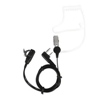 

Alloet 2 Pin Acoustic Tube Headset Headphone PTT Mic Earpiece with Transparent Soft Plastic Earbud for Baofeng Kenwood Radio