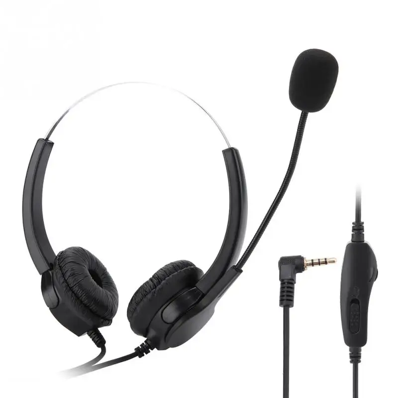 High Quality Headphone 3.5 Single 3.5mm Plug Headphone with Noise canceling Microphone Volume