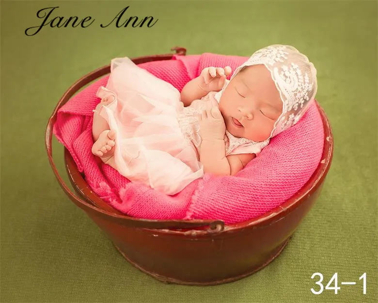 Adereços para a Fotografia do Bebê Bodysuit + Chapéu Headband da Flor Jane Grupo Newborn Lace Estilos Estúdio Foto Roupas Traje Ann z 2 Pcs 3 High Quality Mamãe e Bebê