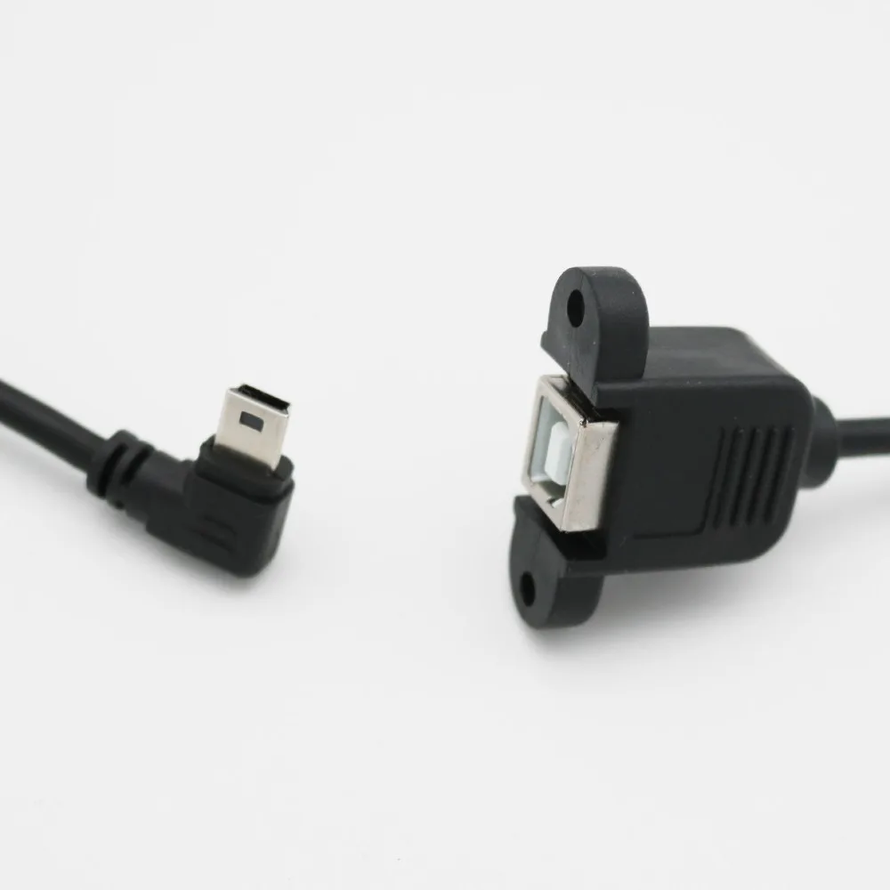 1 шт. мини 5 контактный мужской левый угол к USB 2 0 B гнездовой панельный