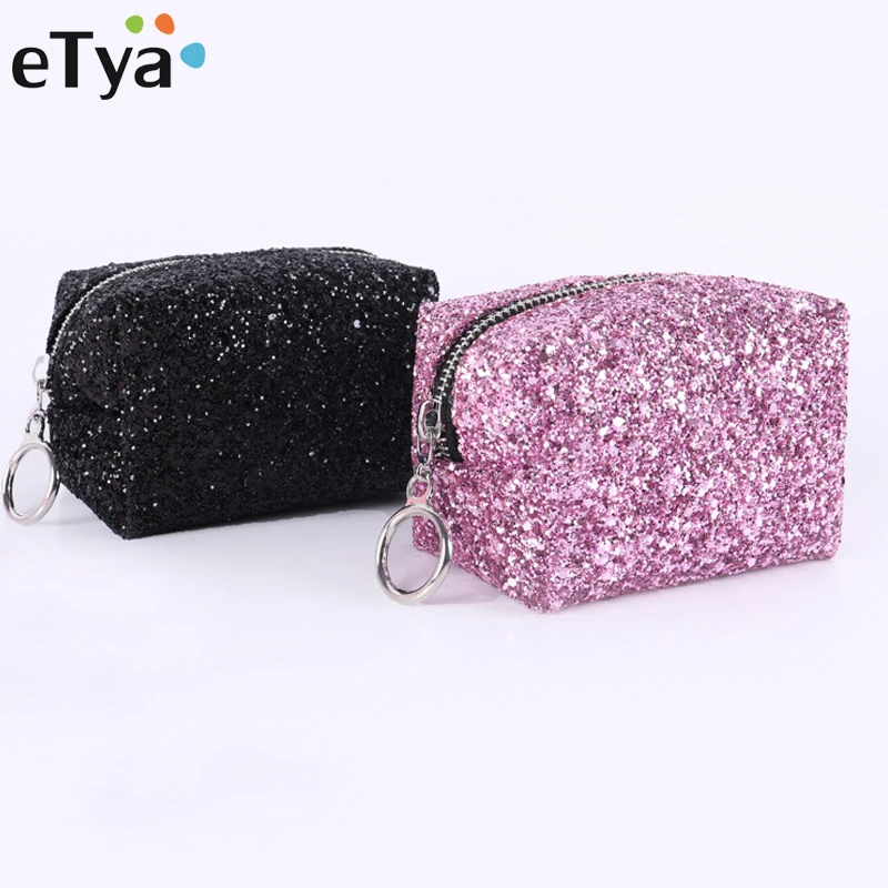 Us 4 99 35 Off Etya Paillette Small Cosmetic Bag Female Purses Multifunctional Fashion Makeup Bags Travel Portable Storage Mini Zipper Pouch In