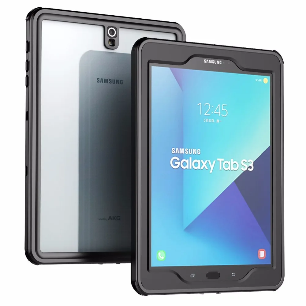 

For Samsung Galaxy Tab S3 Waterproof Case with Built-in Screen Full-Body Rugged Protective Case for Galaxy Tab S3 9.7 inch 2017