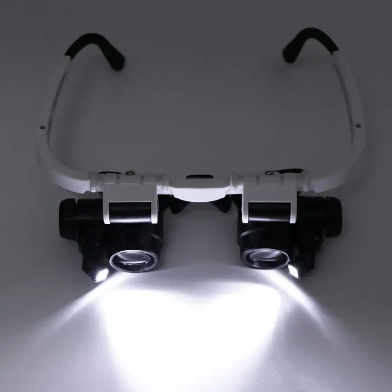 

Headband Magnifier with LED Light Head Mounted Magnifying Glasses 8X 15X 23X