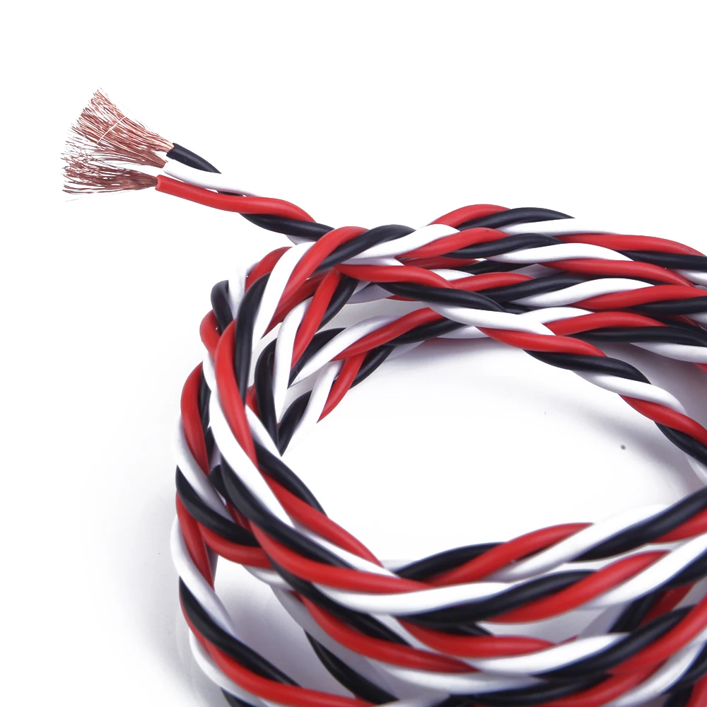 

DIY 10M Futaba Black/red/white 22# 22AWG Servo Extension Cable/ Twisted 3P Cable without Connector Universal 60 Coresx0.08 1.4mm