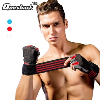 Gym Gloves Weight Lifting Dumbbell Half Finger Fitness Fingerless Sport Wrist Wrap Gloves Men Women Cycling Gloves Protect Wrist high quality sports gym gloves wrist weights fitness men gloves half finger breathable anti skid silica women gloves