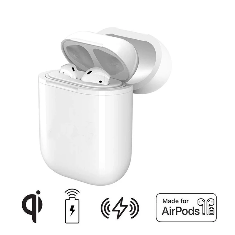 Baratos Funda de carga inalámbrica para Airpods QI estándar Airpods funda de receptor de carga inalámbrica Compatible con cualquier cargador inalámbrico