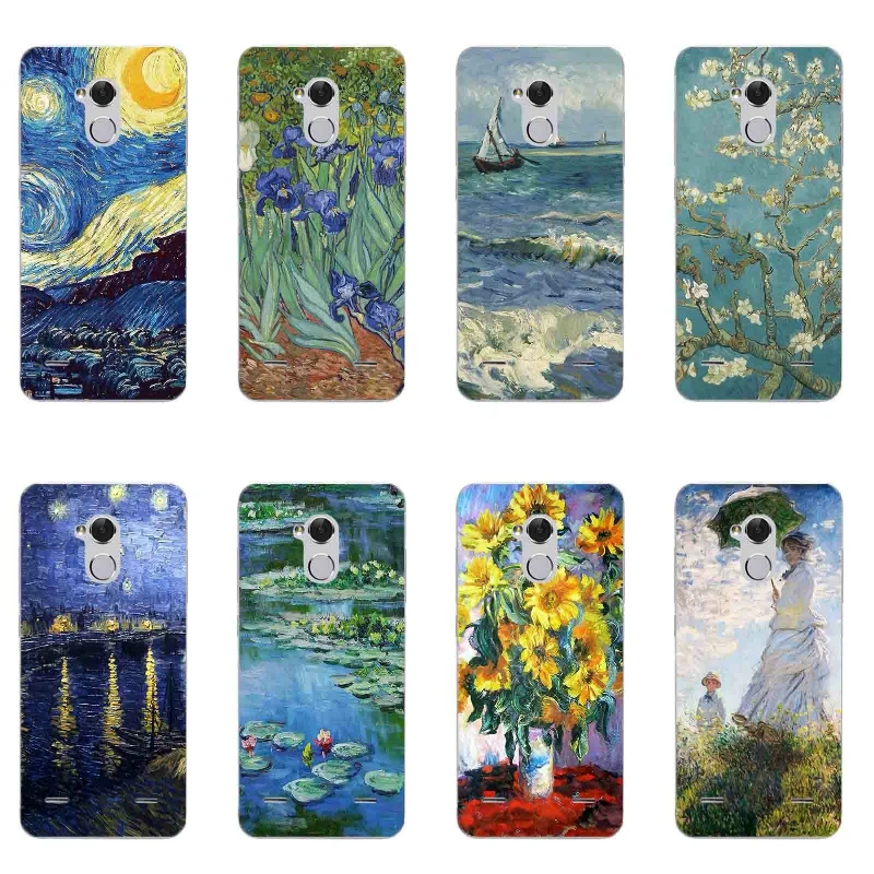 

For ZTE Blade V7 Lite Phone Case 5.0 Inch Transparent Ultra Thin Zte V7 Lite Shell 0.6mm Silicon Van Gogh Pattern Fundas