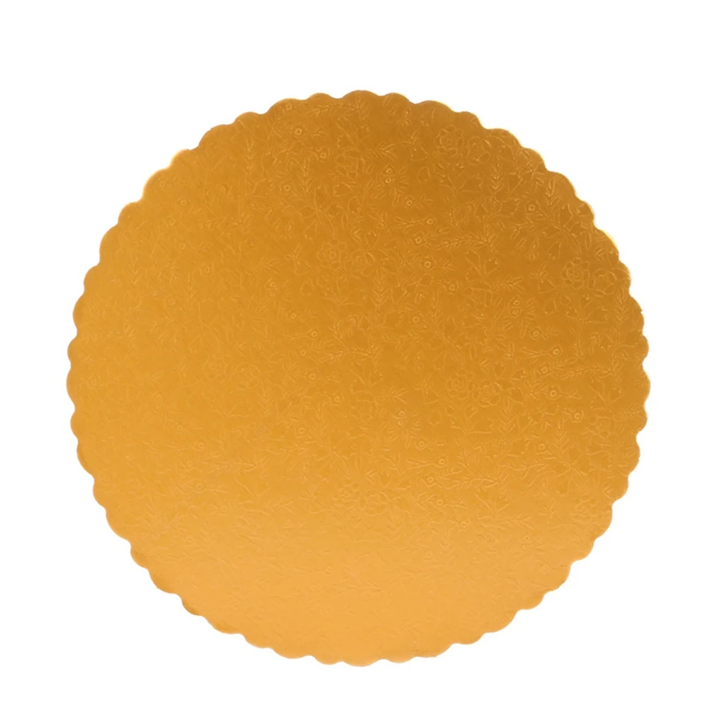 3 шт 12 дюймов гофрированные золотистые бумажные доски для торта одноразовые рельефные круги для торта жиростойкие подставки для торта
