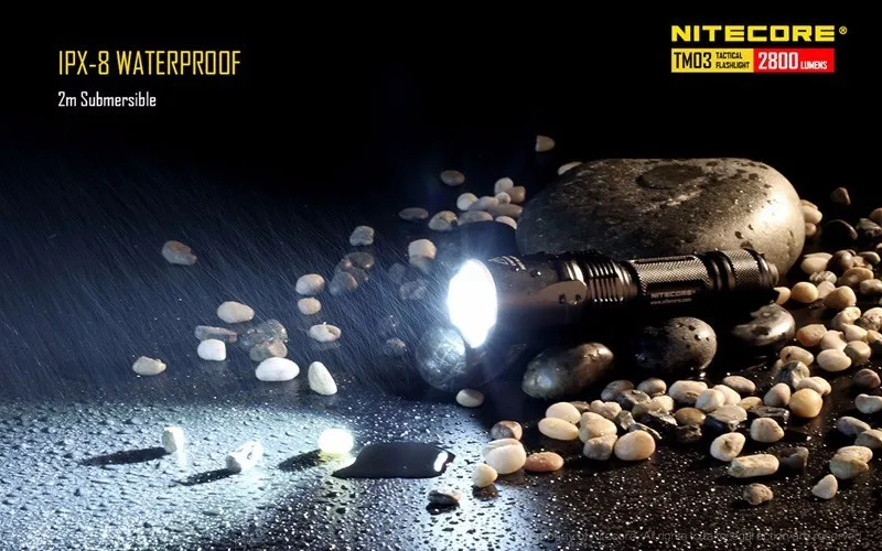 Nitecore TM03 LED Flashlight CREE XHP70 LEDs Tactical Flashlight 2800 Lumens with TM03 18650 for Hunting Fishing Free shipping