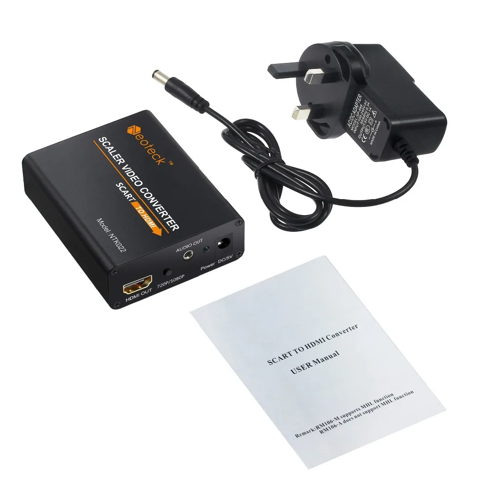 Neoteck алюминиевый конвертер SCART в HDMI 1080P адаптер с 3 5 мм для наушников стерео аудио