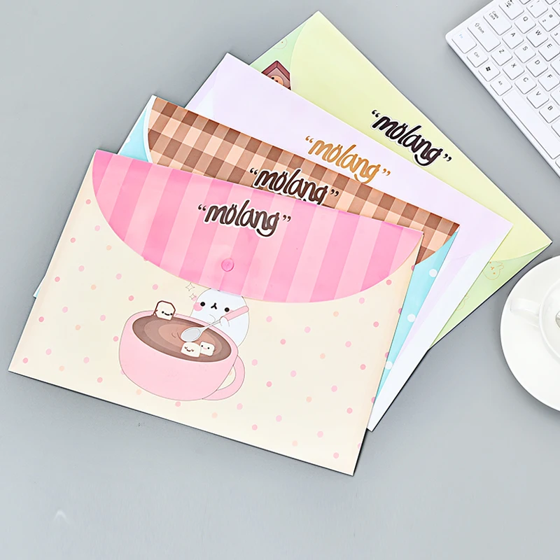 

1PCS Cartoon Design PP File Bag A4 Size Originality Lovely Information Bag File Bag Office Learning Stationery