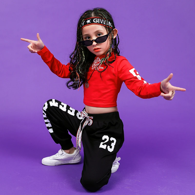 Children's Day Clothes for Girls hip hop girls street Jazz dance set teenage girls clothing 120 130 140 150 160 180 (5)