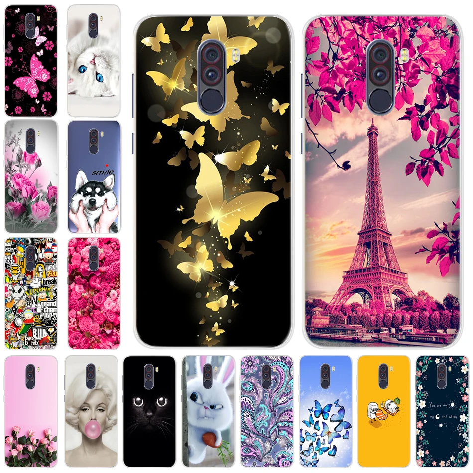Fashion Design Cases For Xiaomi Pocophone F1 Silicon 3d Painted Animal Soft TPU Back Cover MI global 6.18' |