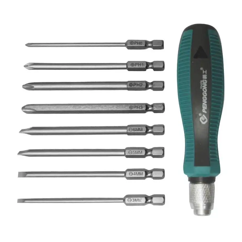  9pcs Screwdriver Set Multi- Screwdriwer S2 Alloy Steel Replaced Precision Screwdriver Blade Heads O