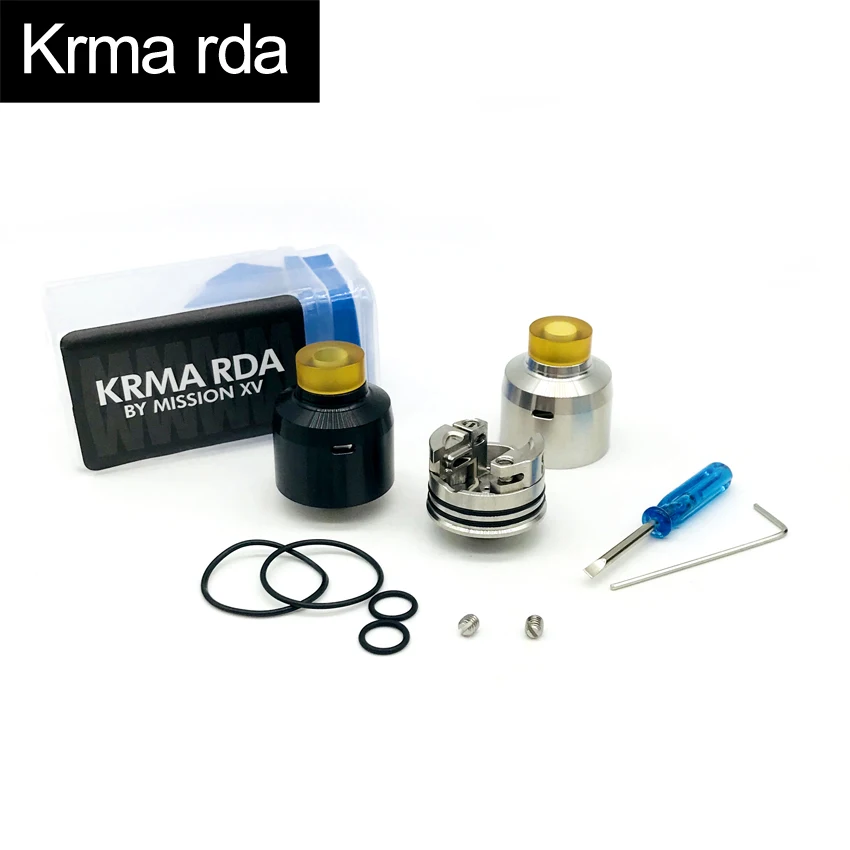 

New arrival KRMA rda vape tank atomizer New Top selling KRMA RDA 22mm SS/black 316 SS Material with BF pin vape vaper vaporizer