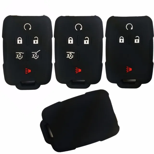 Silicone Car Key Cover Case Holder Shell Fob For 2017 Chevy Tahoe Silicone Car Key Cover Case Holder Shell Fob For 2017 Chevy Tahoe Suburban Gmc Yukon Sierra Canyon Terrain Acadia Remote