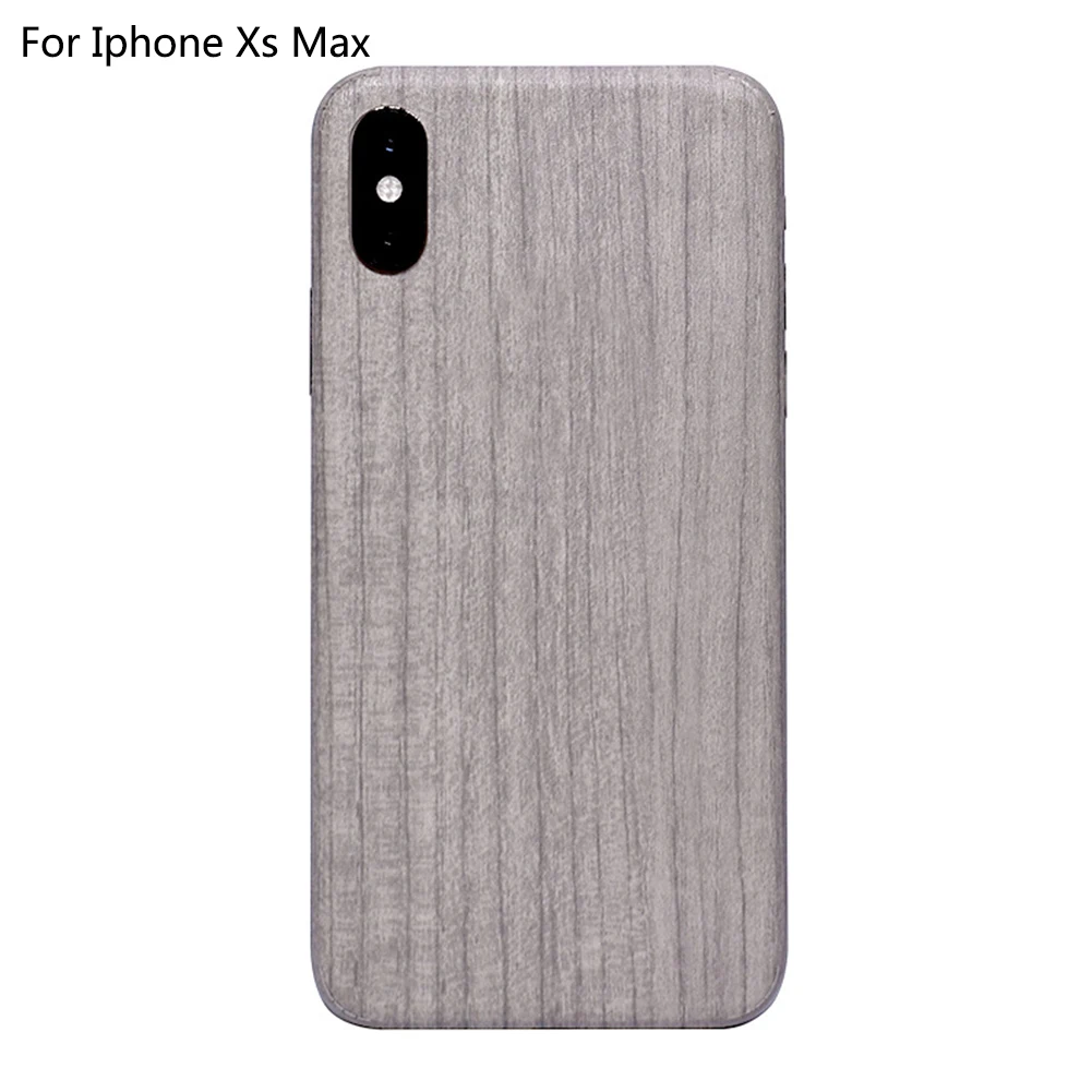 Наклейка для телефона полное покрытие деревянные зерна аксессуары для IPhone X Xr съемные шкуры матовая анти царапины ПВХ пленка задняя защитная - Цвет: Grey For XS Max