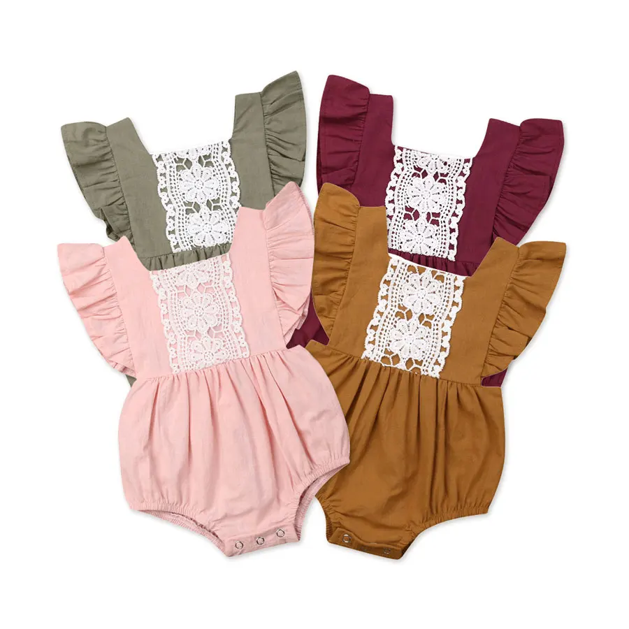 

Newborn Baby Girls Ruffles Rompers Lace Flower Summer Infant Girl Jumpsuit Playsuit Cute Toddler Baby Girl Costumes Clothes