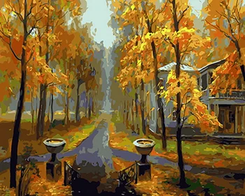 

Frameless painting by numbers paint by number for home decor PBN for living room 4050 dark autumn